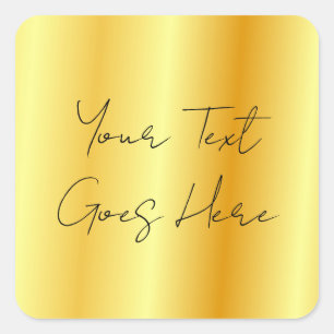 Handgeschriebene Schrift Faux Gold Fügen Sie Ihren Quadratischer Aufkleber