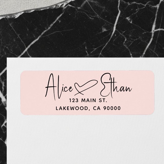 Handgeschriebene Schrift Herz Modern Blush Rosa (Von Creator hochgeladen)