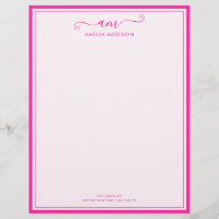 Handgeschriebene Schrift in lebhaftem Rosa Briefko