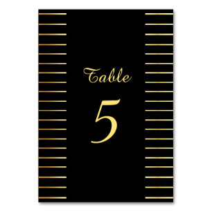 Handgeschriebene Schrift Schwarz und Gold Elegante Tischnummer