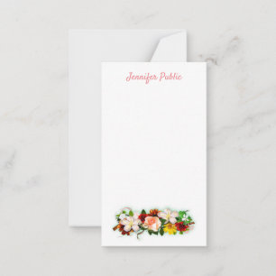 Handgeschriebene Schrift Text Wasserfarbe Blumen E Mitteilungskarte