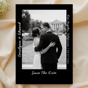 Handgeschriebene schwarze silberne Hochzeit - Term Folieneinladung
