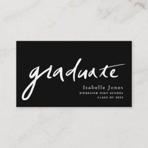 Handgeschriebene Script Graduate Black Business Ca Visitenkarte