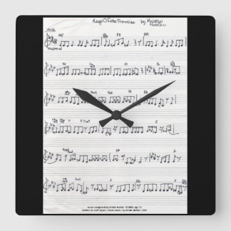 Handgeschriebene Sheet Music Square Wanduhr