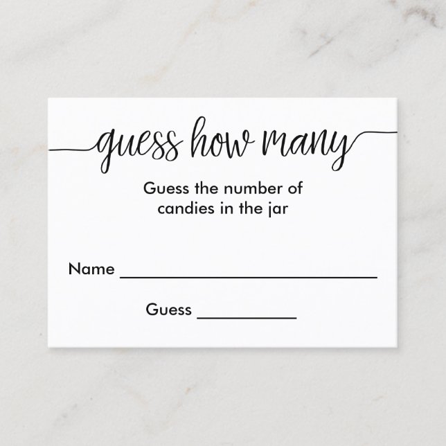 Handgeschriebene Skripte schätzen wie viele Karten (Vorderseite)