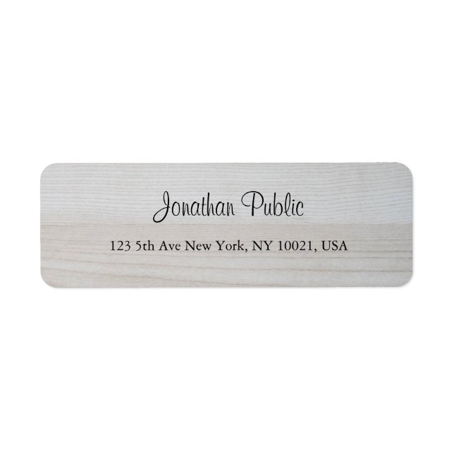 Handgeschriebene Skriptname Text Wood-Rücksendeadr (Vorne)