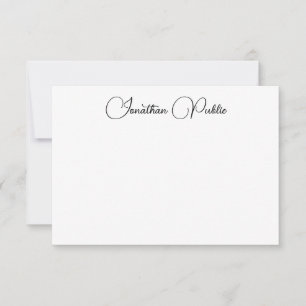 Handgeschriebene Skriptnamenvorlage Elegante Moder Mitteilungskarte