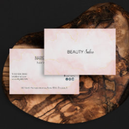 Handgeschriebene Skripttypografie-Rose Gold Black  Visitenkarte