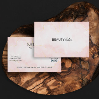 Handgeschriebene Skripttypografie-Rose Gold Black Visitenkarte