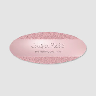 Handgeschriebene Skriptvorlage Moderne Rose Gold G Namensschild