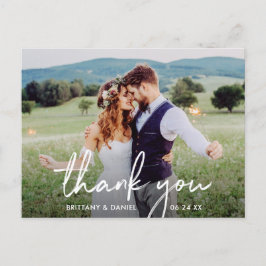 Handgeschriebene SkriptWedding Danke Foto Postkarte