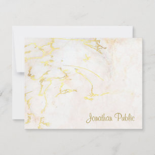 Handgeschriebene Template Gold Script Text Marble Mitteilungskarte