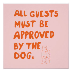 Handgeschriebene Typografie mit Hundezeichnung Poster