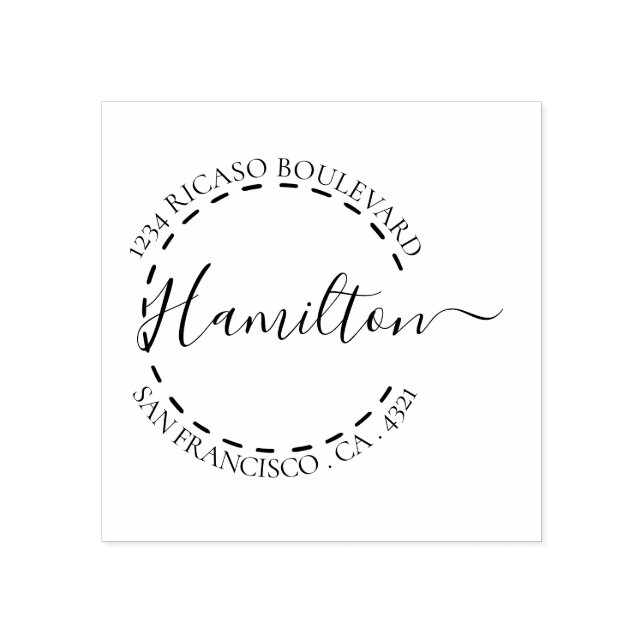 Handgeschriebene Umlaufadresse Personalisiert Gummistempel (Prägung)