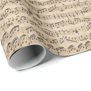 Handgeschriebene Vintage Blatt-Musiknoten Geschenkpapier