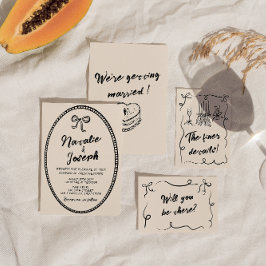 Handgeschriebene Vintage, einzigartige moderne, ko Einladung