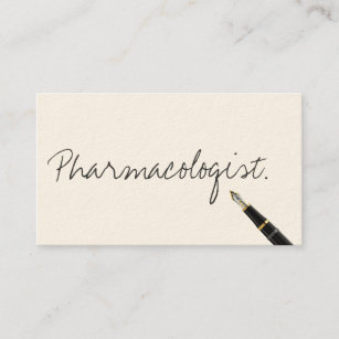Handgeschriebene Visitenkarte für Pharmakologen