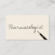 Handgeschriebene Visitenkarte für Pharmakologen (Vorderseite)