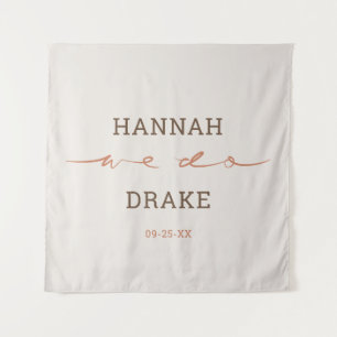 Handgeschriebene We Do Script Hochzeit Wandteppich