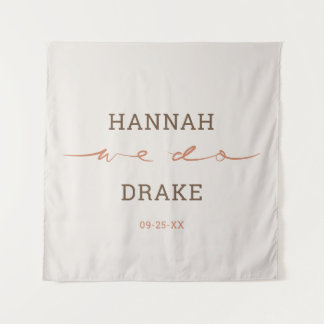 Handgeschriebene We Do Script Hochzeit Wandteppich