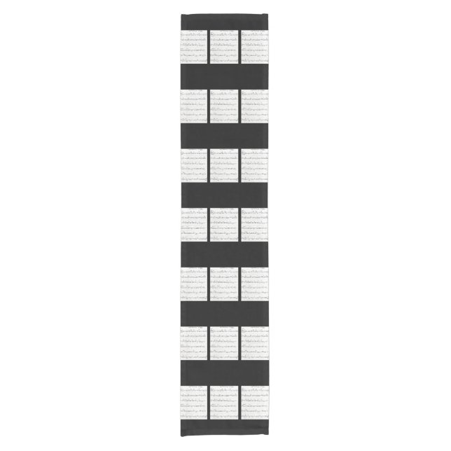 Handgeschriebener Blatt-Musiknoten-Tabellenläufer Kurzer Tischläufer (Vorderseite)