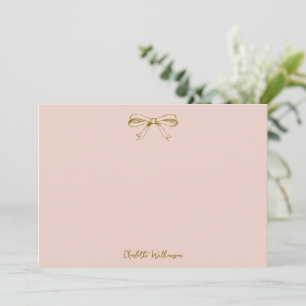 Handgeschriebener Coquette-Bogen Rosé Hochzeitsdus Dankeskarte