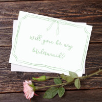 Handgeschriebener Coquette Bow Sage Bridesmaid-Vor