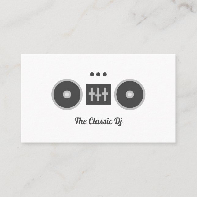 Handgeschriebener DJ mit Social Media-Icons Visitenkarte (Vorderseite)