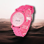 Handgeschriebener Elegantname | Pastel Pink Stilvo Armbanduhr<br><div class="desc">Handgeschriebener Elegantname | Pastel Pink Stilvolle Uhr | Classic | Trendy | Stilvoll | Geschenk. Sie können Ihren Namen, den Namen eines geliebten Menschen oder eine spezielle Nachricht hinzufügen. Ob es ein herzliches Geschenk für jemanden ist, der Ihnen lieb ist oder eine persönliche Leckerei, die Wahl liegt bei Ihnen. Sie...</div>