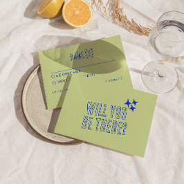 Handgeschriebener farbiger Retro Funky Einzigartig RSVP Karte