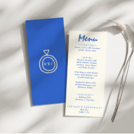 Handgeschriebener, Gezeichnet Retro-Bright-Einziga Menükarte