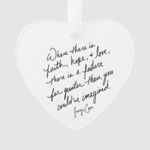 Handgeschriebener Glaube Hoffnung und Liebe Spirit Ornament