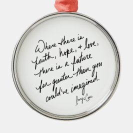 Handgeschriebener Glaube Hoffnung und Liebe Spirit Ornament Aus Metall