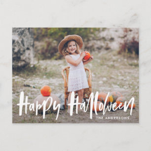 Handgeschriebener Halloween-Gruß Halloween-Foto Postkarte