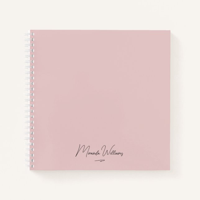 Handgeschriebener Individuelle Name mit Minimalist Notizbuch (Vorderseite)