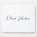 Handgeschriebener Individuelle Name Schwarz-weiß-M Mousepad<br><div class="desc">Fügen Sie Ihren individuelle Name in handgeschriebenem Stil zu diesem modernen Schwarz-Weiß-Mauspad hinzu.</div>