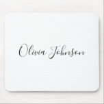 Handgeschriebener Individuelle Name Schwarz-weiß-M Mousepad<br><div class="desc">Fügen Sie Ihren individuelle Name in handgeschriebenem Stil zu diesem modernen Schwarz-Weiß-Mauspad hinzu.</div>