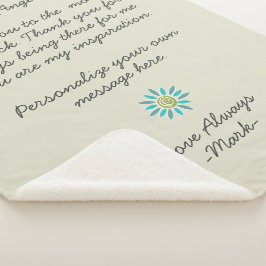 Handgeschriebener Liebe oder angepasste Nachricht Sherpadecke