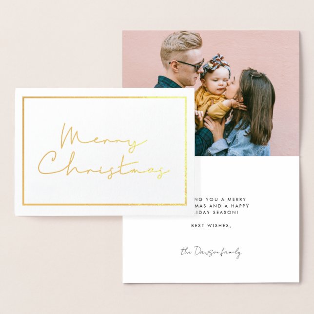 Handgeschriebener Minimalist Mercury Weihnachts Fo Folienkarte (Anzeige)
