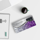 Handgeschriebener Monogramm Lila Silver-Glitzer Samsung Galaxy Hülle<br><div class="desc">Das Design ist ein Foto und die Hüllen sind nicht mit echtem Glitzer, Sequinen, Metallen oder Holz gemacht. Dieses Design ist auch auf anderen Telefonmodellen erhältlich. Wählen Sie Gerätetyp aus, um andere iPhone-, Samsung Galaxy- oder Google-Hüllen zu sehen. Einige Stile können geändert werden, indem Sie Style auswählen, wenn dies eine...</div>