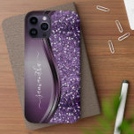 Handgeschriebener Name Glam Lila Metal Glitzer Case-Mate iPhone Hülle<br><div class="desc">Das Design ist ein Foto und die Hüllen sind nicht mit echtem Glitzer, Sequinen, Metallen oder Holz gemacht. Dieses Design ist auch auf anderen Telefonmodellen erhältlich. Wählen Sie Gerätetyp aus, um andere iPhone-, Samsung Galaxy- oder Google-Hüllen zu sehen. Einige Stile können geändert werden, indem Sie Style auswählen, wenn dies eine...</div>