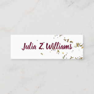 handgeschriebener Name + plattierter Glitzer elega Mini Visitenkarte