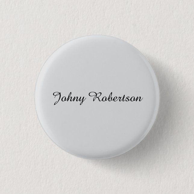 Handgeschriebener Name Schlicht Elegant Profession Button (Vorderseite)