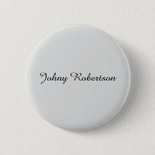 Handgeschriebener Name Schlicht Elegant Profession Button