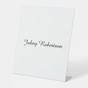 Handgeschriebener Name Schlicht Elegant Profession Sockelschild