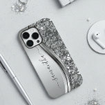 Handgeschriebener Name Silver Metal Glitzer 12 Case-Mate iPhone Hülle<br><div class="desc">Das Design ist ein Foto und die Hüllen sind nicht mit echtem Glitzer, Sequinen, Metallen oder Holz gemacht. Dieses Design ist auch auf anderen Telefonmodellen erhältlich. Wählen Sie Gerätetyp aus, um andere iPhone-, Samsung Galaxy- oder Google-Hüllen zu sehen. Einige Stile können geändert werden, indem Sie Style auswählen, wenn dies eine...</div>