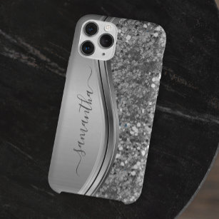 Handgeschriebener Name Silver Metal Glitzer 12 Case-Mate iPhone Hülle