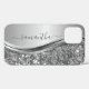 Handgeschriebener Name Silver Metal Glitzer 12 Case-Mate iPhone Hülle (Back (Horizontal))