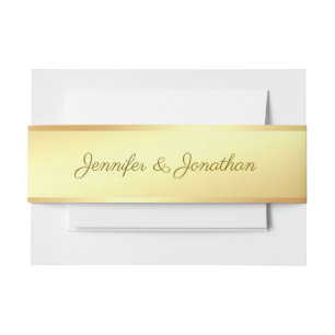 Handgeschriebener Name Text Gold Look Template Ele Einladungsbanderole