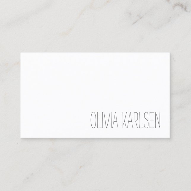 Handgeschriebener Schriftart Minimalistisch Berufl Visitenkarte (Vorderseite)